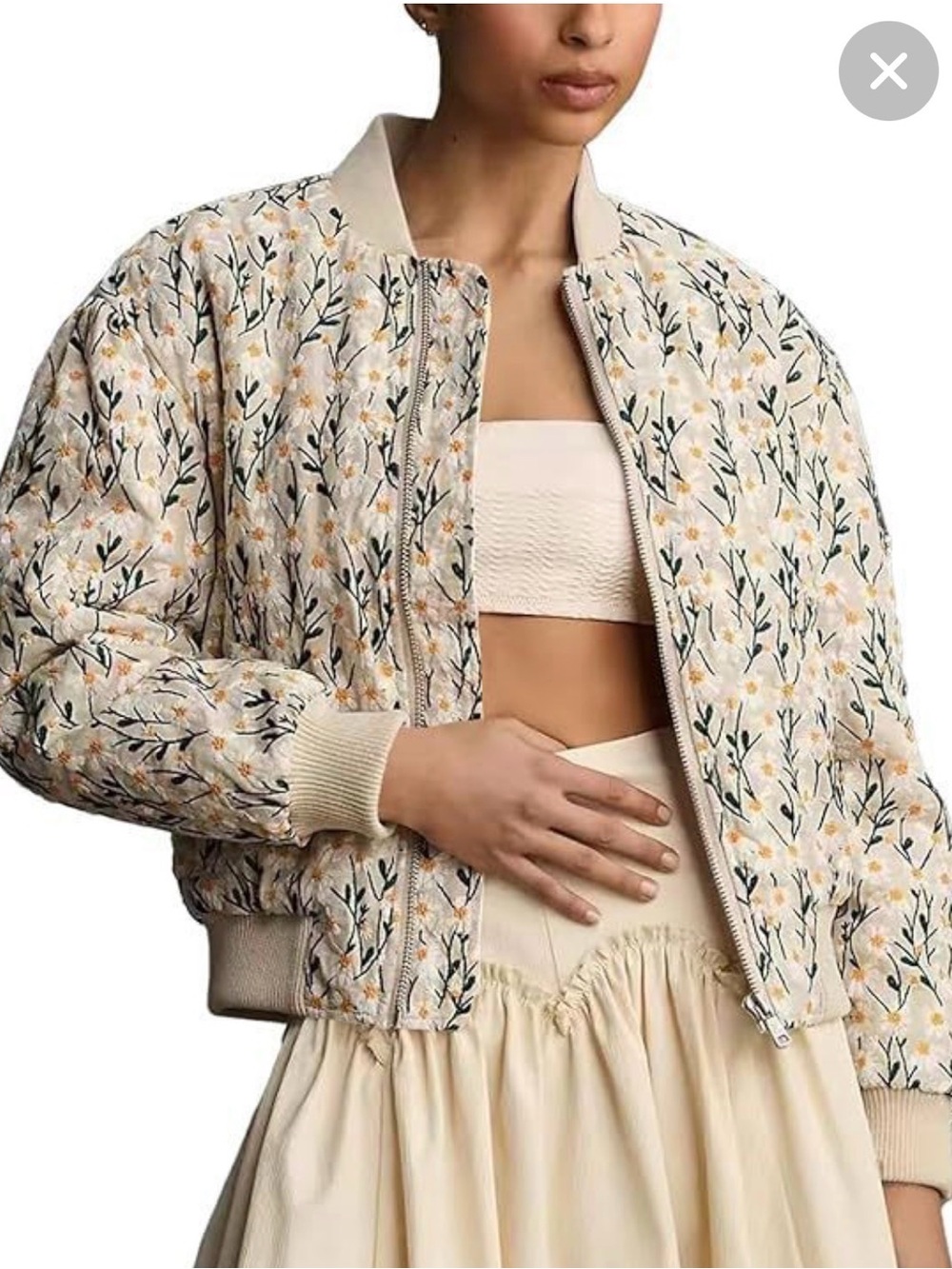 Avec Les Filles embroidered floral bomber jacket XS